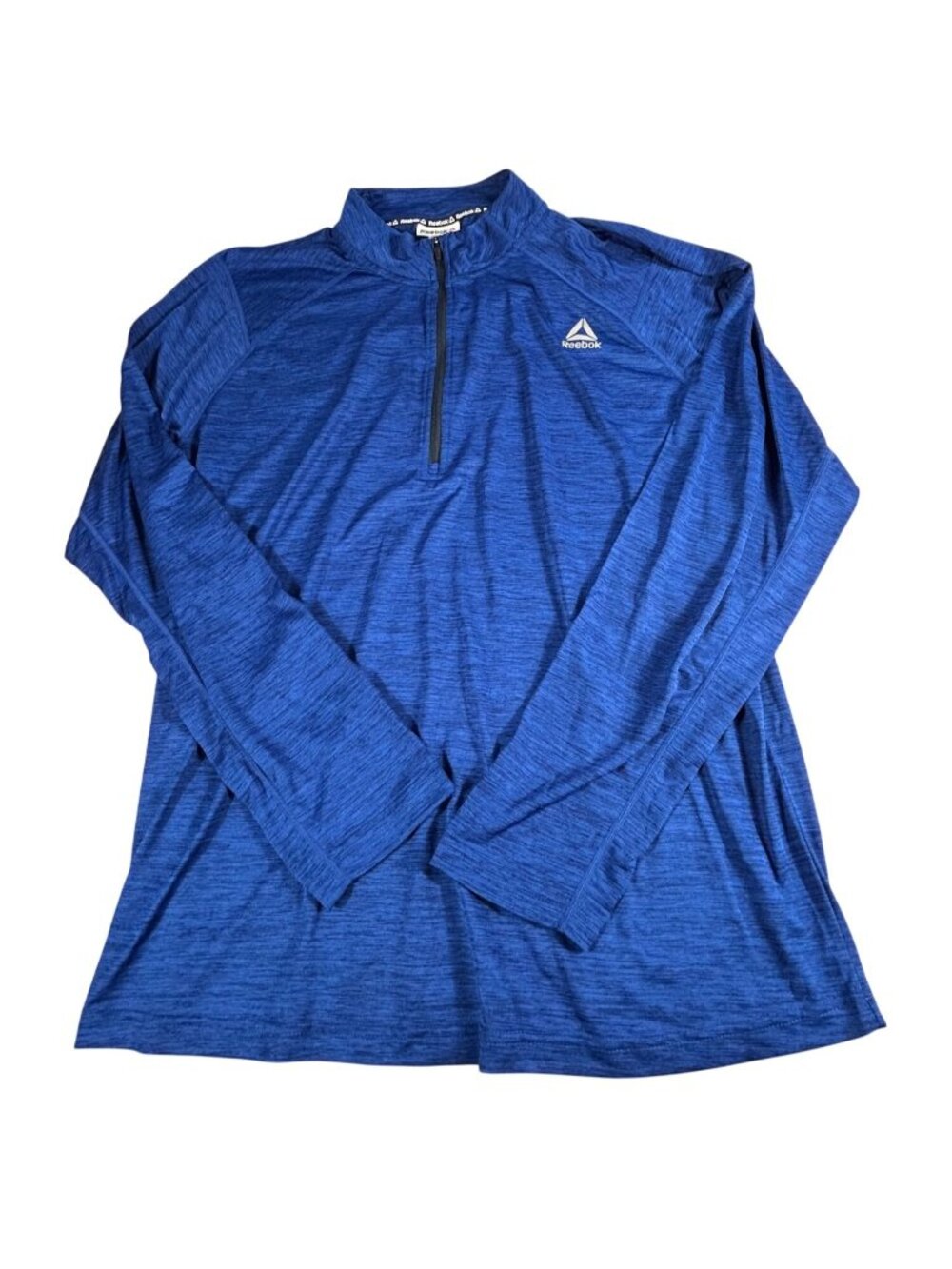 Reebok 1/4 Zip Pullover Shirt Men's 3XL Blue Long-Sleeve Lightweight Athletic